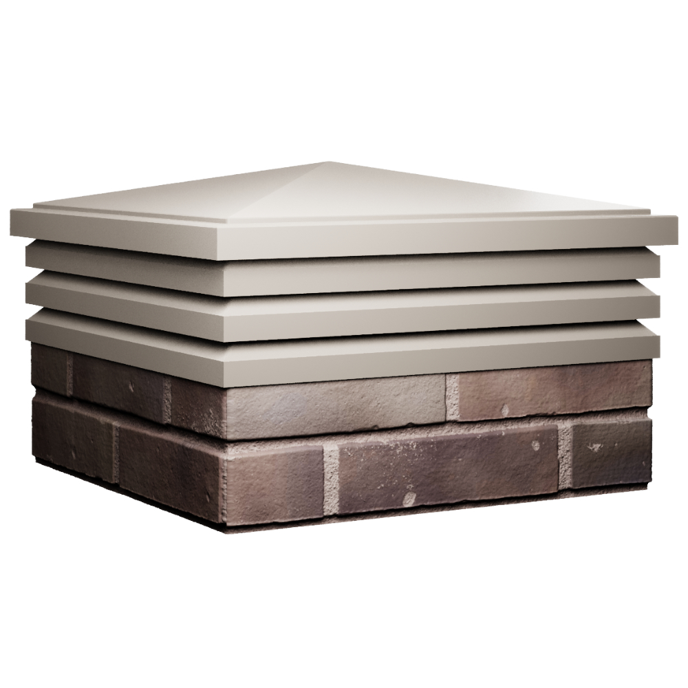 Колпак Zking Бона ХайТек Бежевый на столб 2х2 кирпича (513х513мм) в Нижнекамске фото