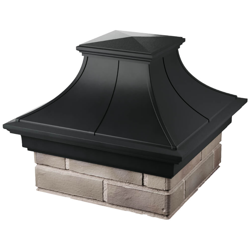 Колпак Zking Монблан Премиум Черный на столб 1.5х1.5 кирпича (385х385мм) в Нижнекамске фото