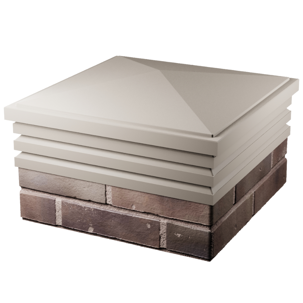 Колпак Zking Бона ХайТек Бежевый на столб 2х2 кирпича (513х513мм) в Нижнекамске фото