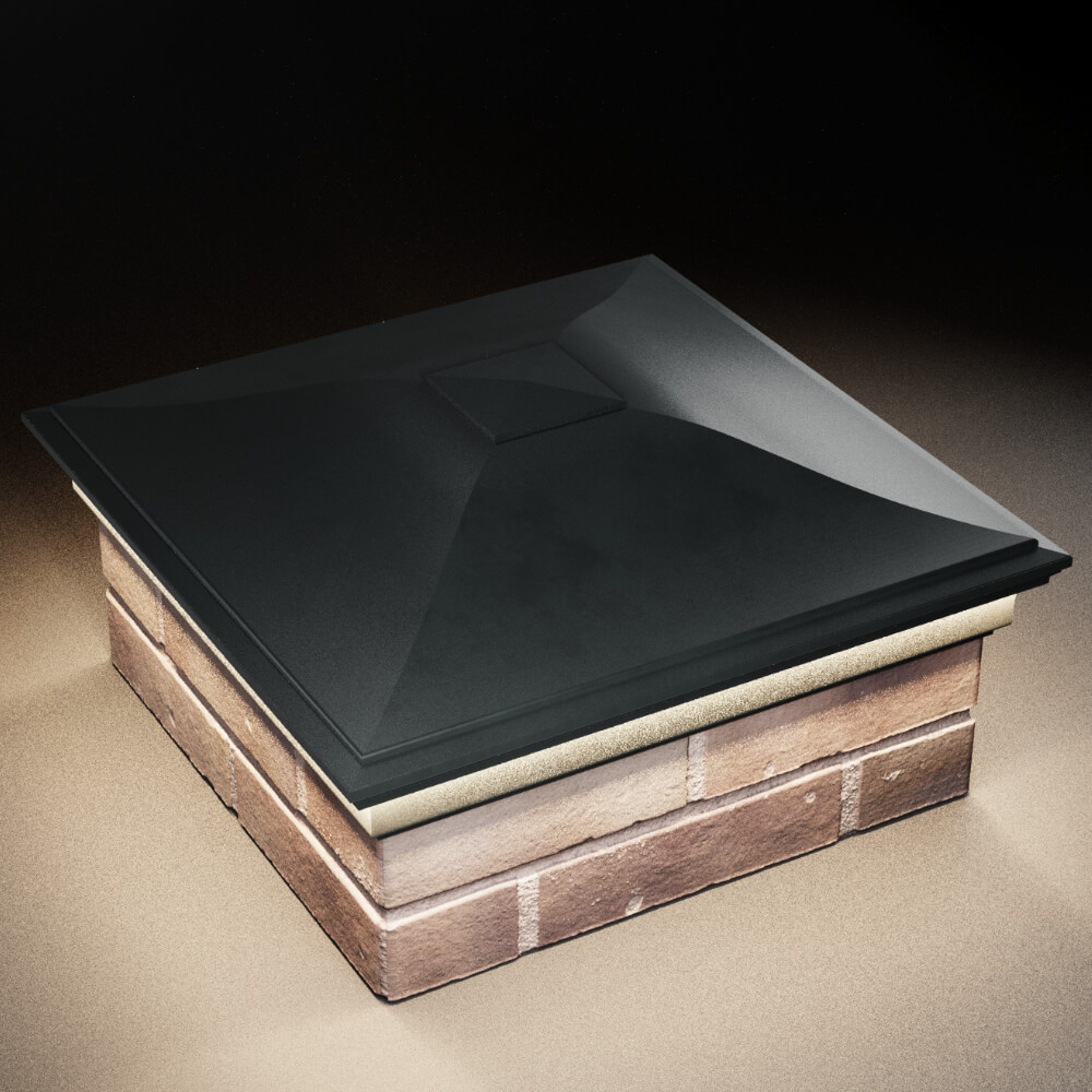 Колпак Zking Монблан Черный на столб 2х2 кирпича (515х515мм) c подсветкой в Нижнекамске фото