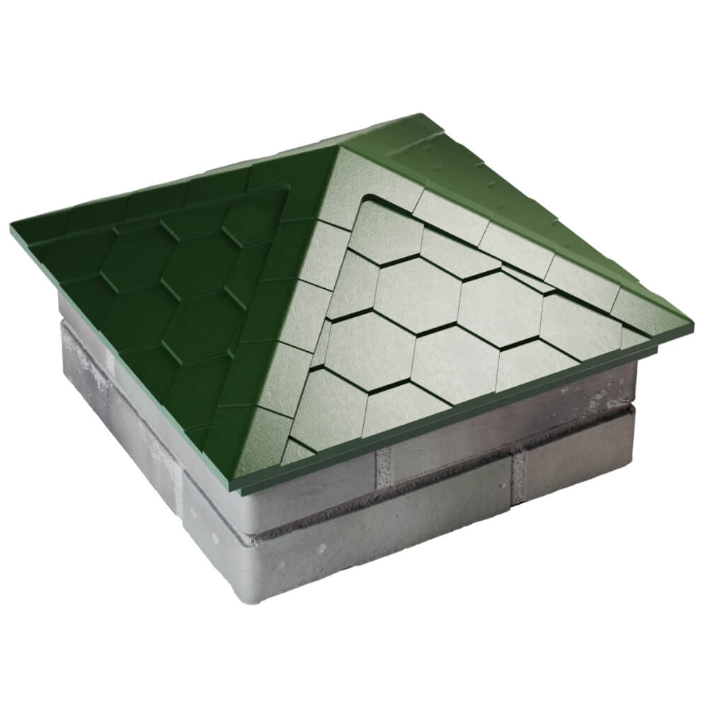 Колпак Zking Эверест Зеленый на столб 1.5х1.5 кирпича (390х390мм) в Нижнекамске фото