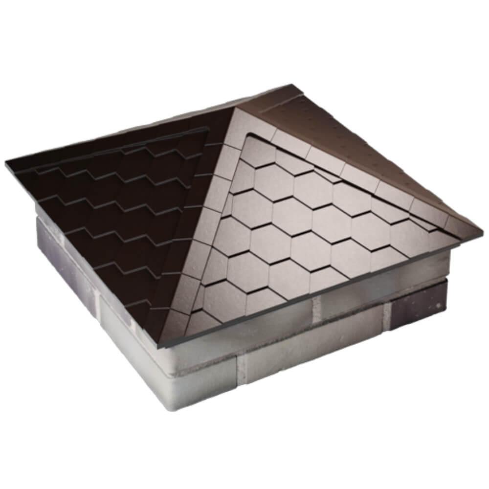 Колпак Zking Эверест Коричневый на столб 2х2 кирпича (535х535мм) Нижнекамск фото