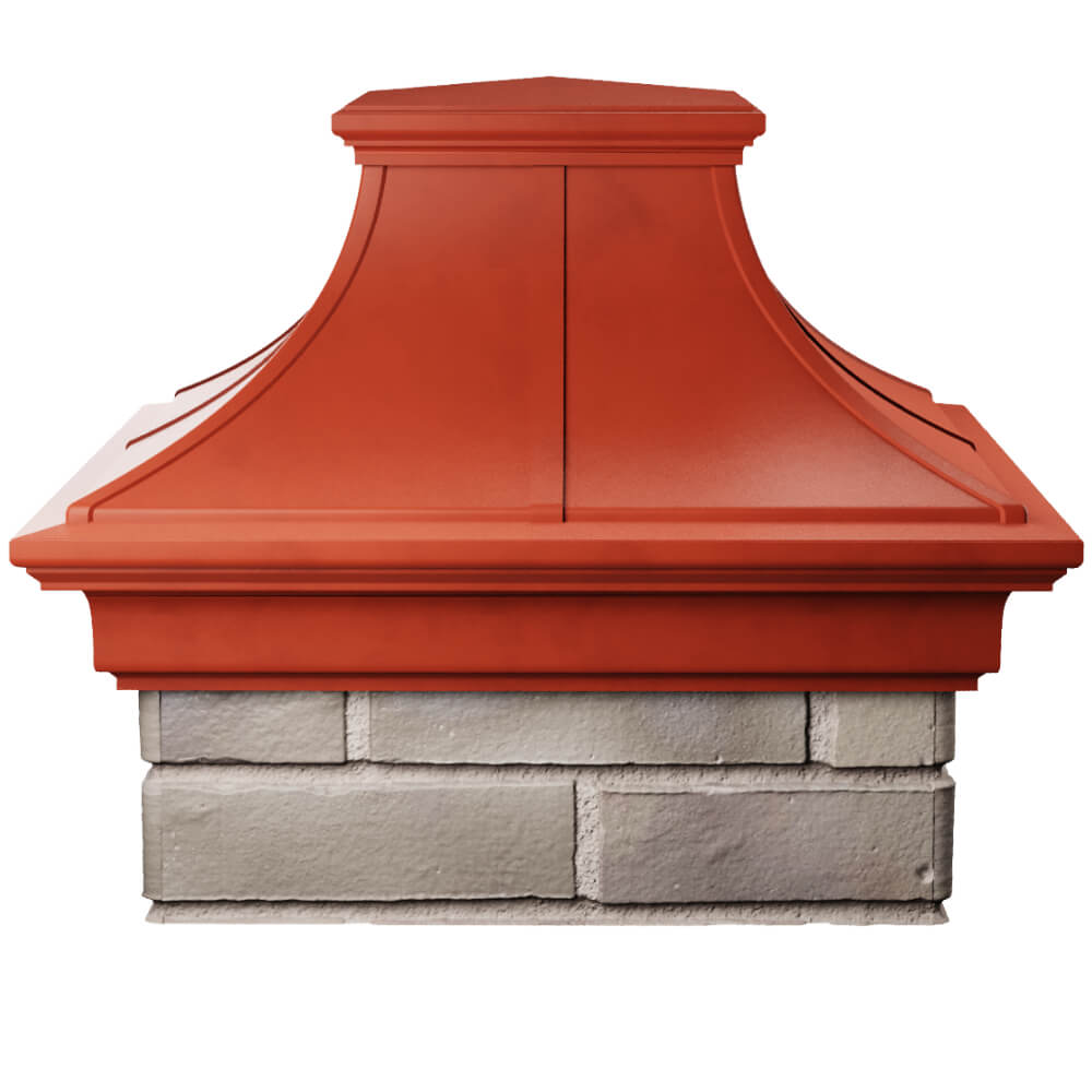 Колпак Zking Монблан Премиум Красный на столб 1.5х1.5 кирпича (385х385мм) Нижнекамск фото