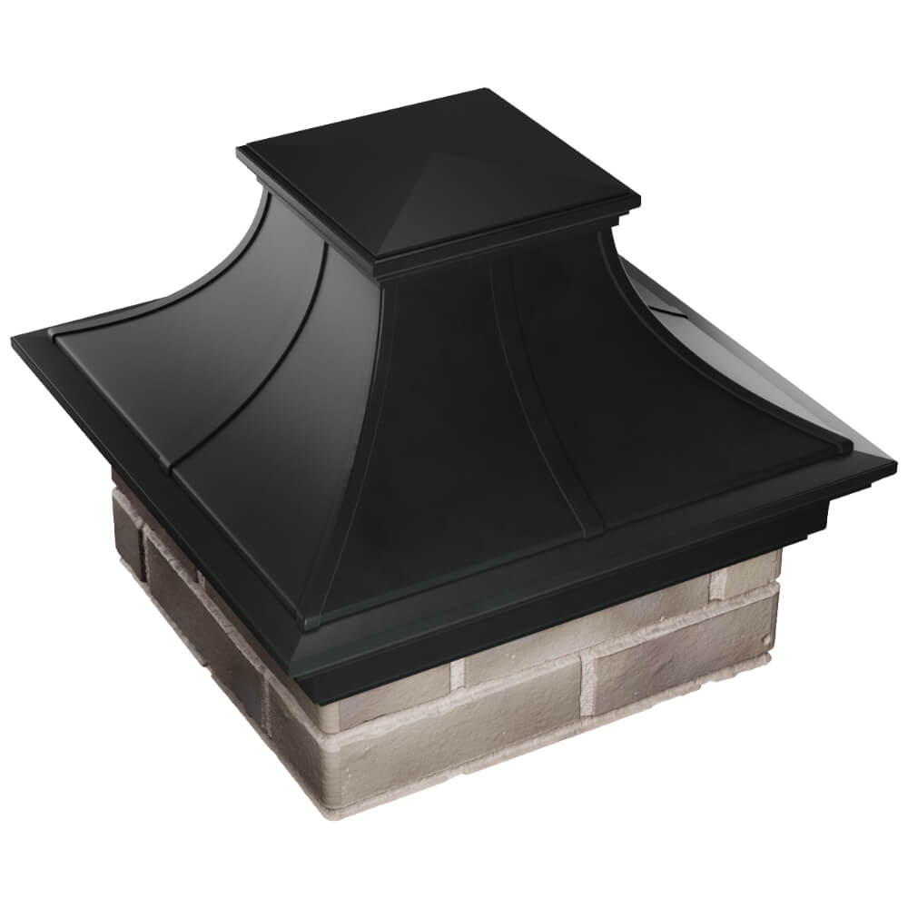 Колпак Zking Монблан Премиум Черный на столб 1.5х1.5 кирпича (385х385мм) в Нижнекамске фото