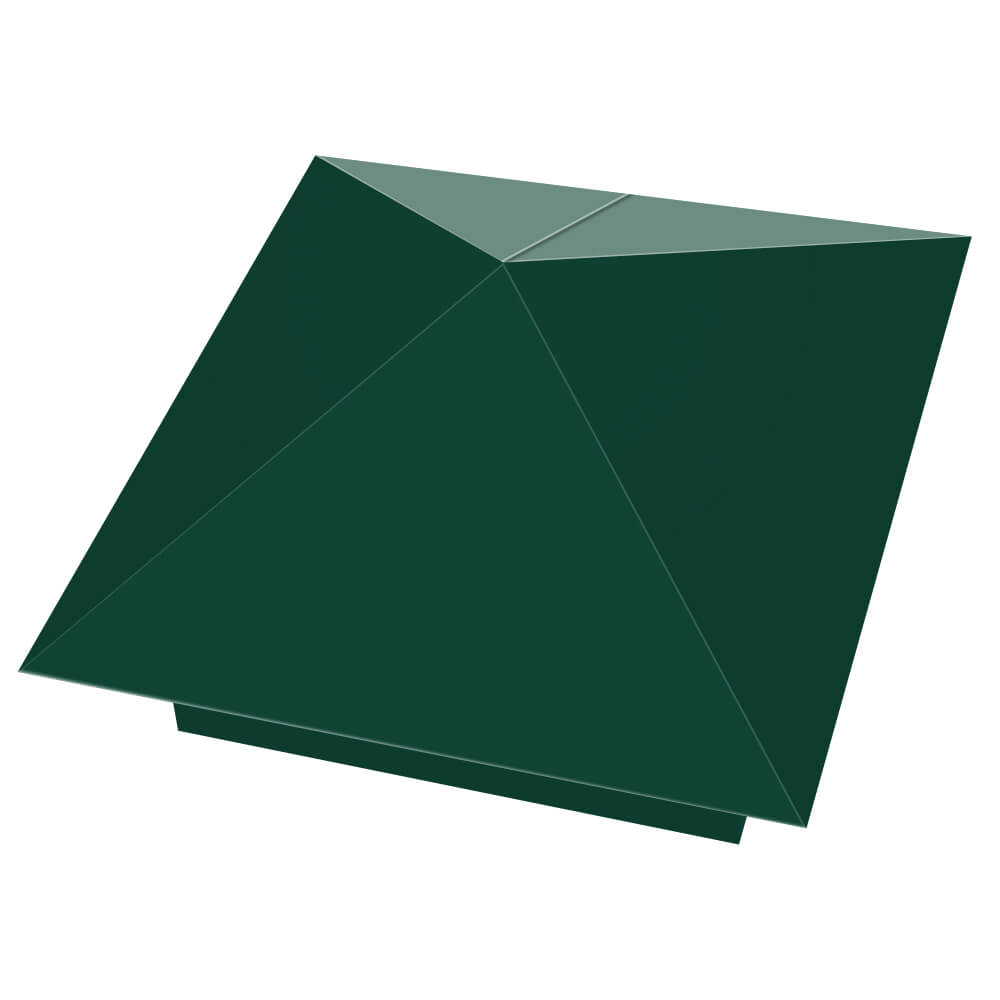 Колпак металлический 390х390мм RAL6005 Зеленый Мох заборный Нижнекамск фото