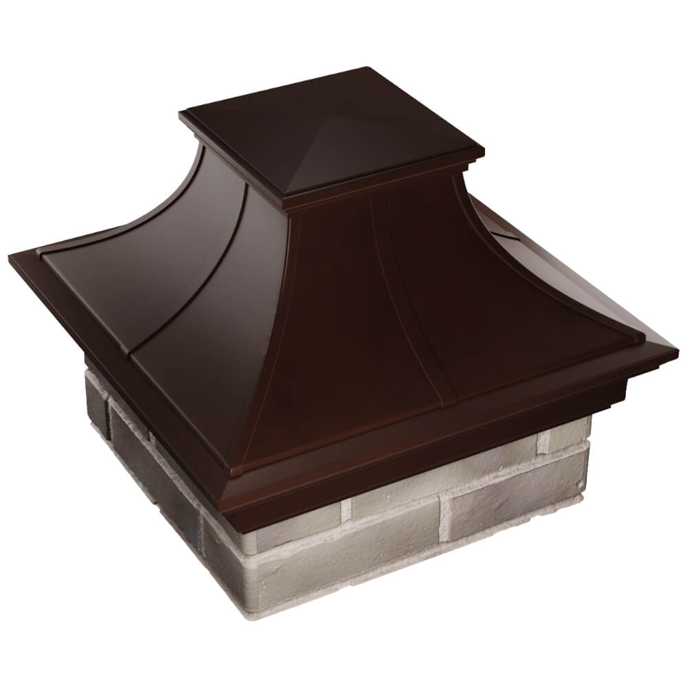 Колпак Zking Монблан Премиум Коричневый на столб 1.5х1.5 кирпича (385х385мм) в Нижнекамске фото