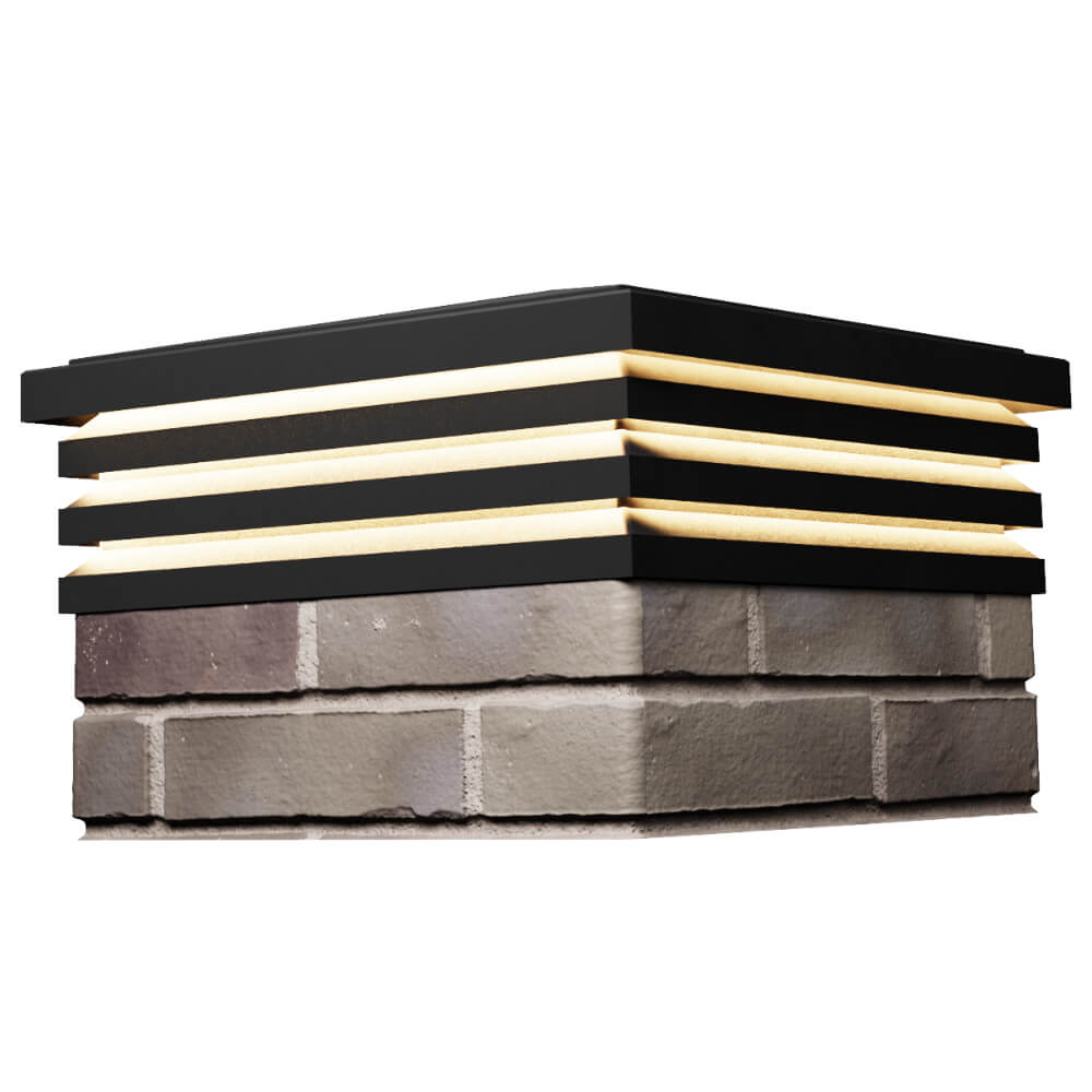 Колпак Zking Бона ХайТек Черный на столб 1.5х1.5 кирпича (385х385мм) с подсветкой в Нижнекамске фото