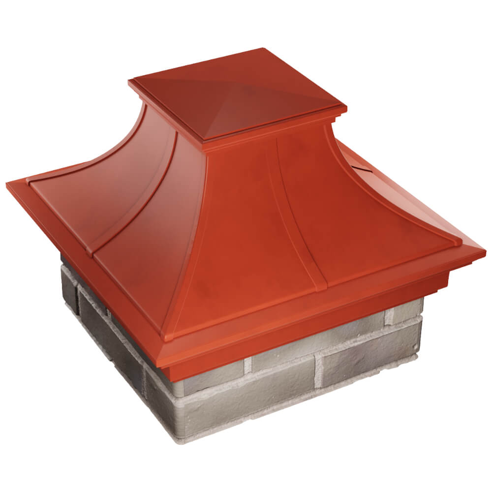 Колпак Zking Монблан Премиум Красный на столб 1.5х1.5 кирпича (385х385мм) в Нижнекамске фото