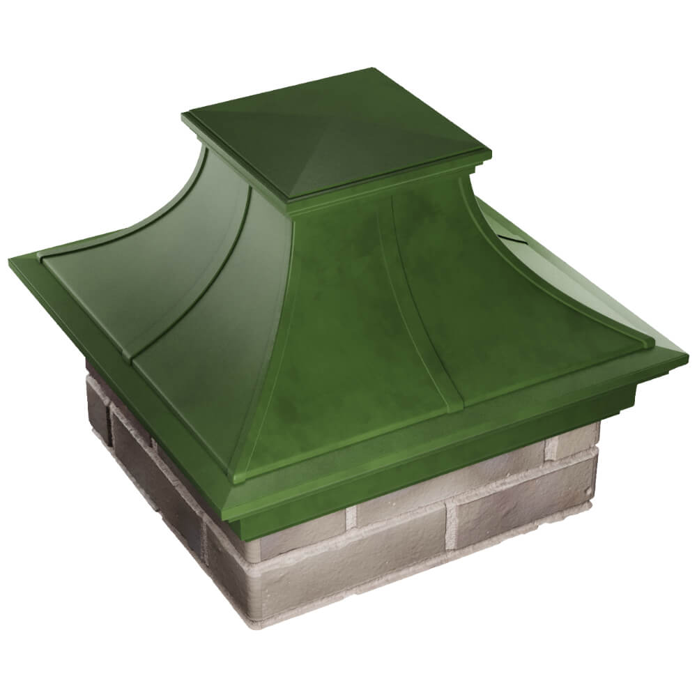 Колпак Zking Монблан Премиум Зеленый на столб 1.5х1.5 кирпича (385х385мм) в Нижнекамске фото