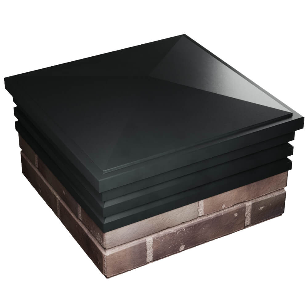 Колпак Zking Бона ХайТек Черный на столб 2х2 кирпича (513х513мм) в Нижнекамске фото