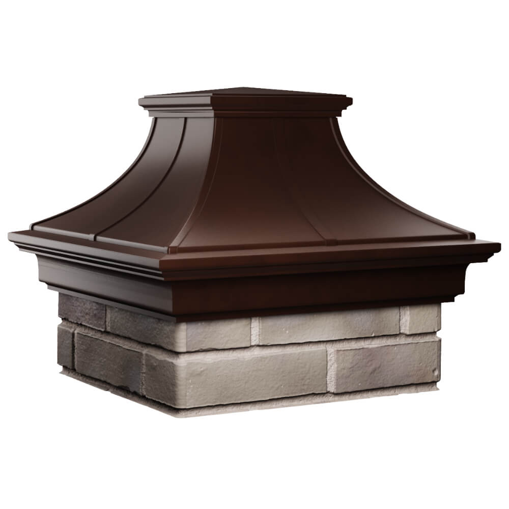 Колпак Zking Монблан Премиум Коричневый на столб 1.5х1.5 кирпича (385х385мм) в Нижнекамске фото