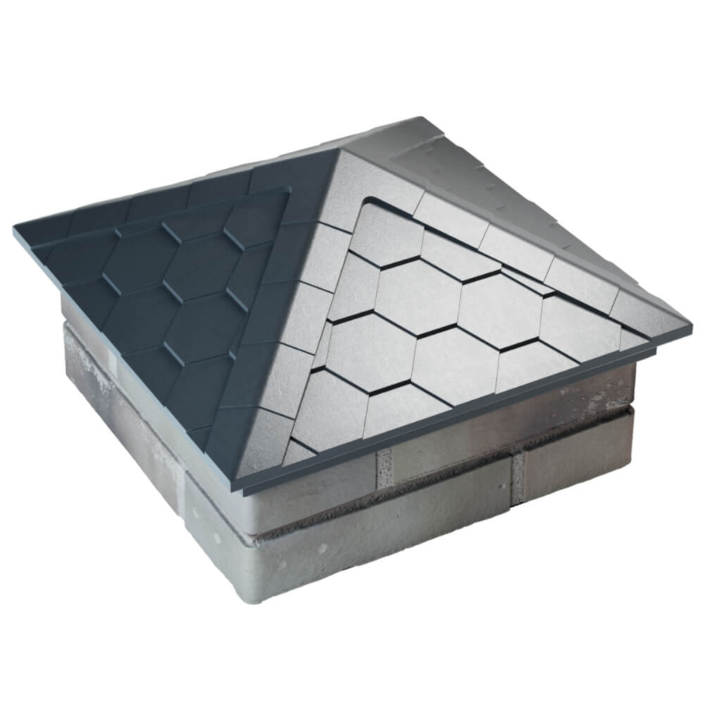 Колпак Zking Эверест Серый на столб 1.5х1.5 кирпича (390х390мм) в Нижнекамске фото