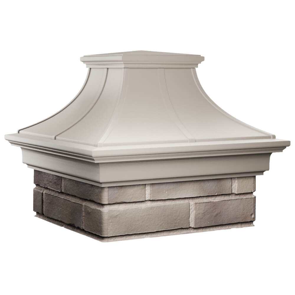 Колпак Zking Монблан Премиум Бежевый на столб 1.5х1.5 кирпича (385х385мм) в Нижнекамске фото