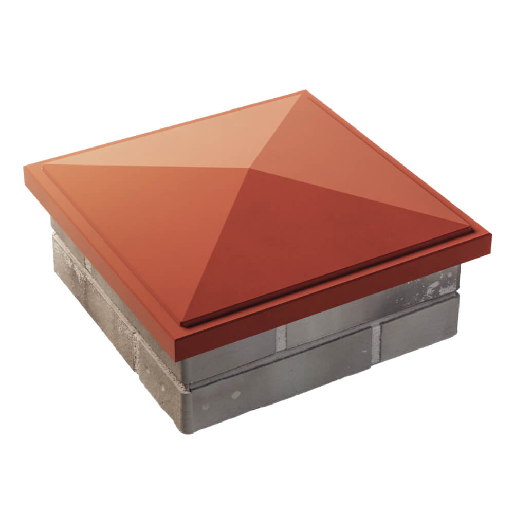 Колпак Zking БонаМоно Красный на столб 1.5х1.5 кирпича (385х385, 400х400мм) в Нижнекамске фото