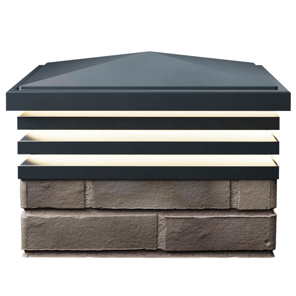 Колпак Zking Бона ХайТек Серый на столб 1.5х1.5 кирпича (385х385мм) с подсветкой в Нижнекамске фото