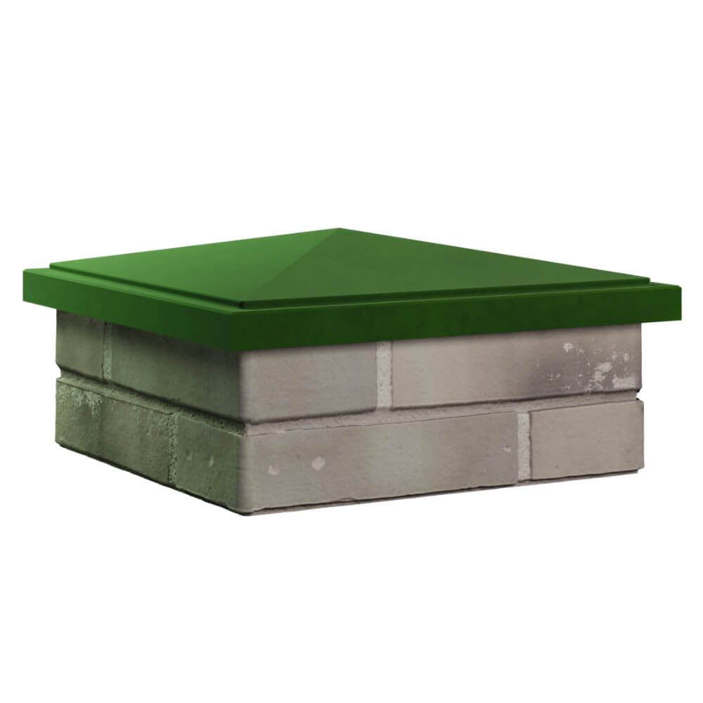 Колпак Zking БонаМоно Зеленый на столб 1.5х1.5 кирпича (385х385, 400х400мм) в Нижнекамске фото