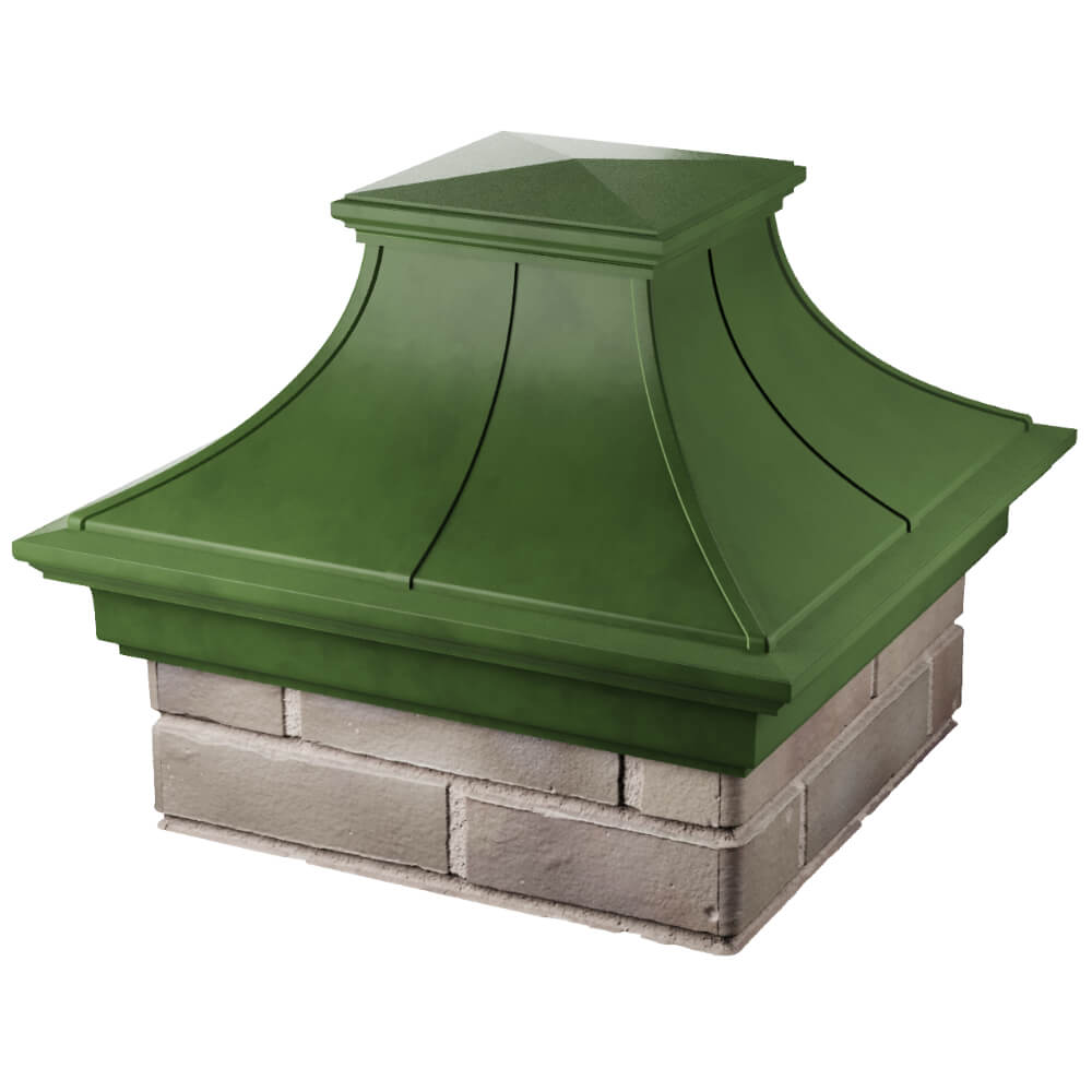Колпак Zking Монблан Премиум Зеленый на столб 1.5х1.5 кирпича (385х385мм) в Нижнекамске фото