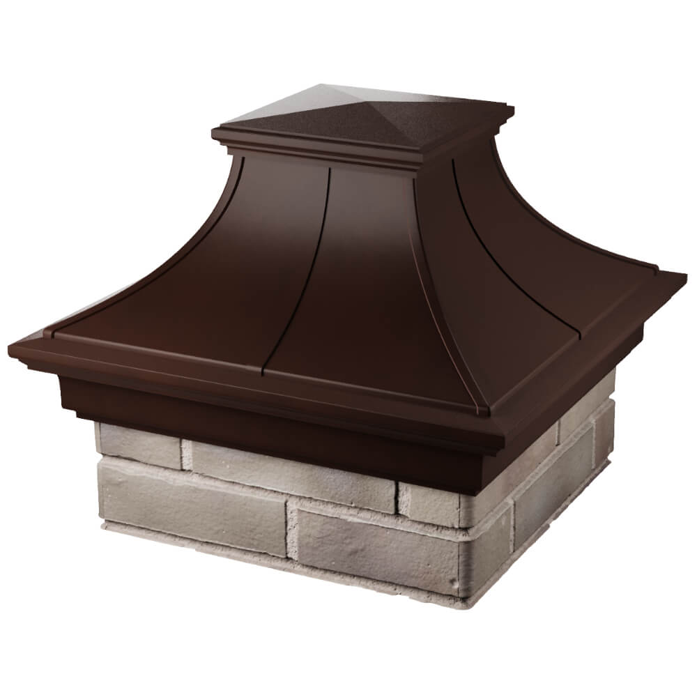 Колпак Zking Монблан Премиум Коричневый на столб 1.5х1.5 кирпича (385х385мм) в Нижнекамске фото