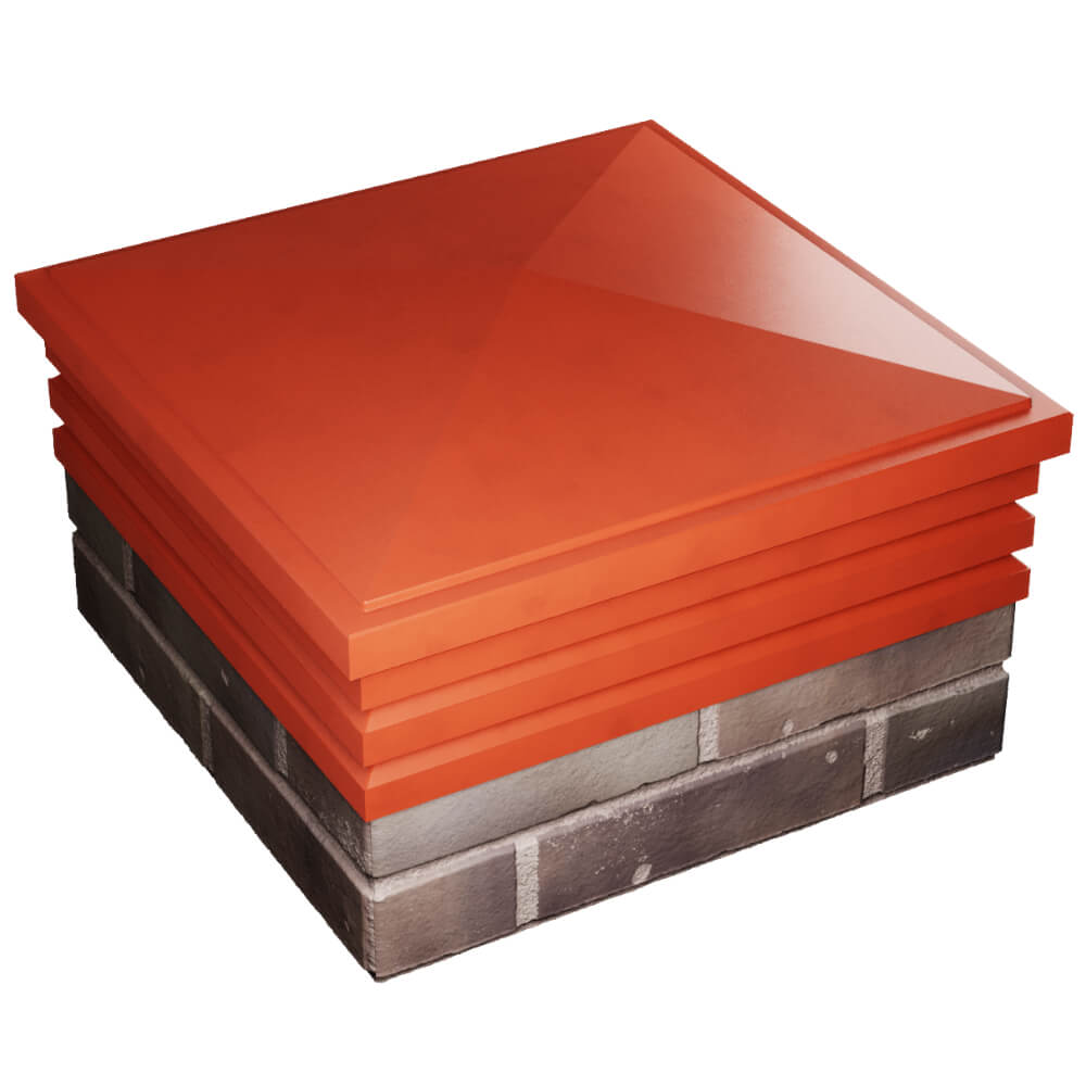 Колпак Zking Бона ХайТек Красный на столб 2х2 кирпича (513х513мм) в Нижнекамске фото