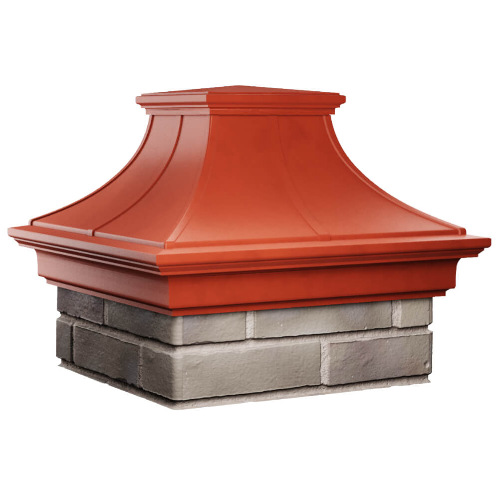 Колпак Zking Монблан Премиум Красный на столб 1.5х1.5 кирпича (385х385мм) в Нижнекамске фото