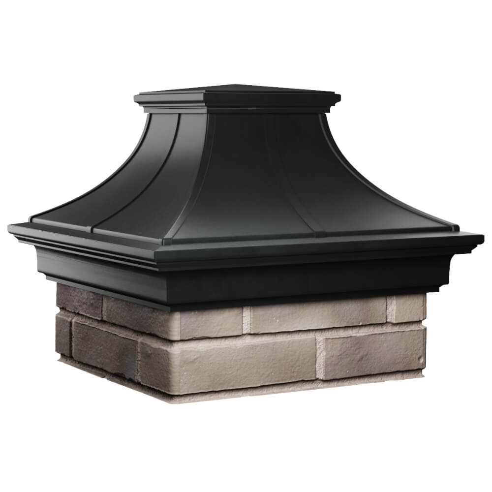 Колпак Zking Монблан Премиум Черный на столб 1.5х1.5 кирпича (385х385мм) в Нижнекамске фото