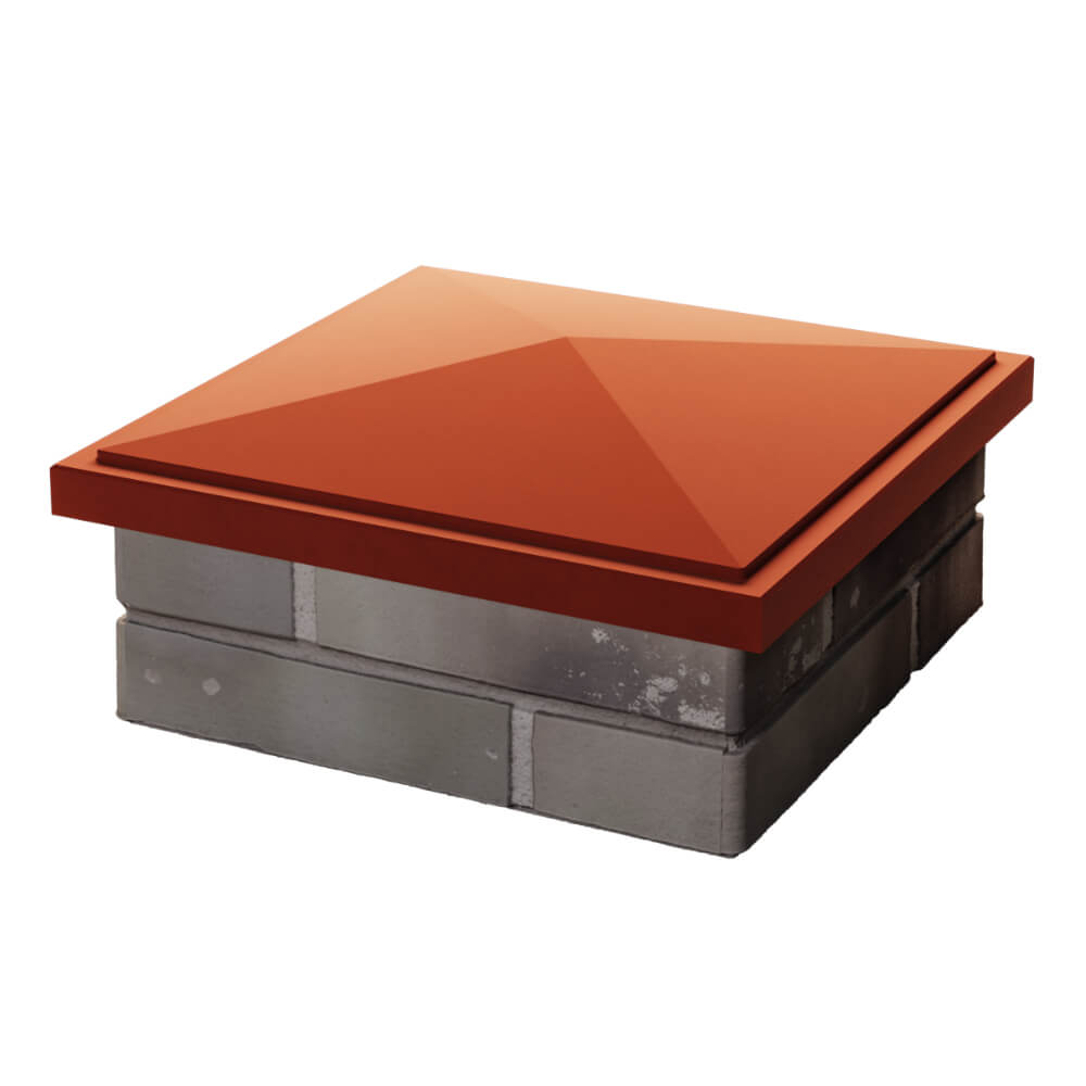 Колпак Zking БонаМоно Красный на столб 1.5х1.5 кирпича (385х385, 400х400мм) в Нижнекамске фото