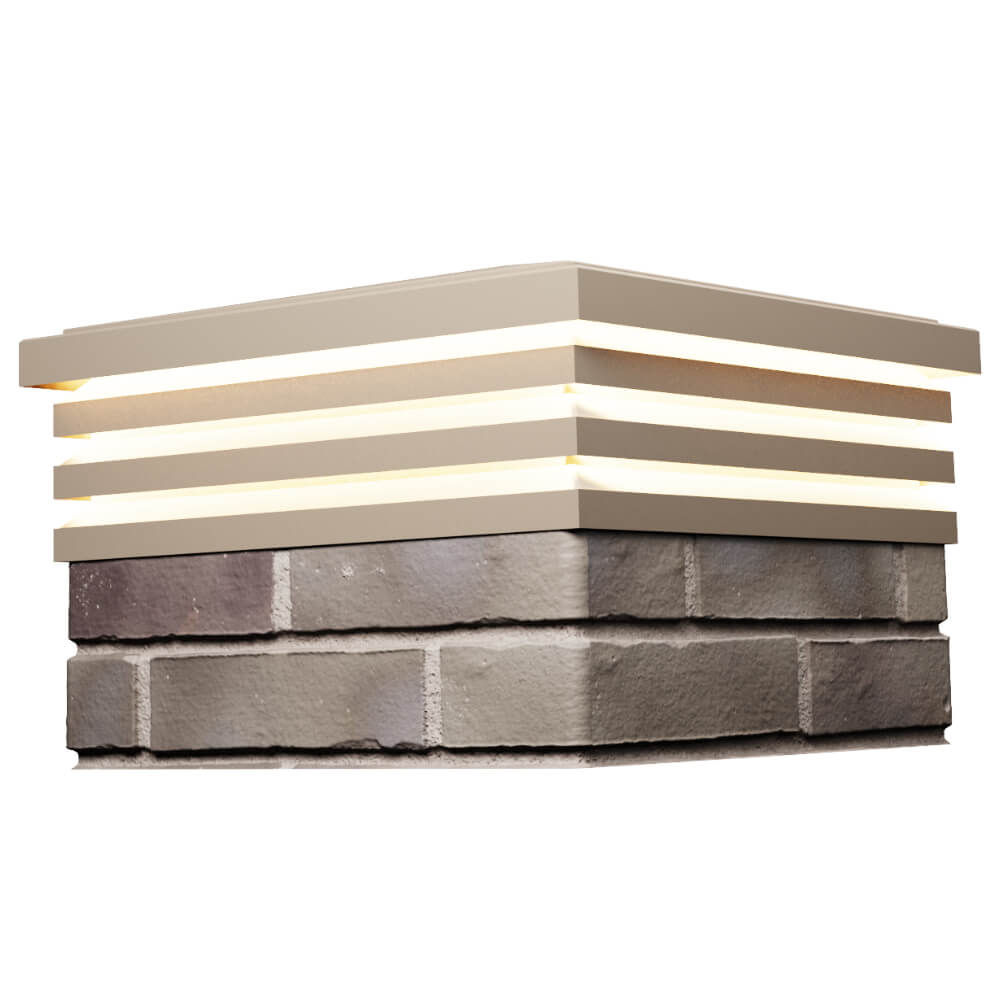 Колпак Zking Бона ХайТек Бежевый на столб 1.5х1.5 кирпича (385х385мм) с подсветкой в Нижнекамске фото