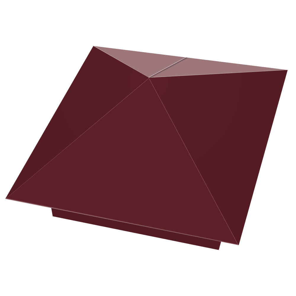 Колпак металлический 390х390мм RAL3005 Красное Вино заборный Нижнекамск фото