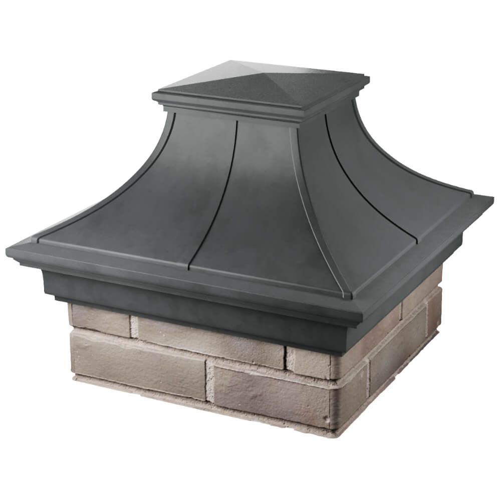 Колпак Zking Монблан Премиум Серый на столб 1.5х1.5 кирпича (385х385мм) в Нижнекамске фото