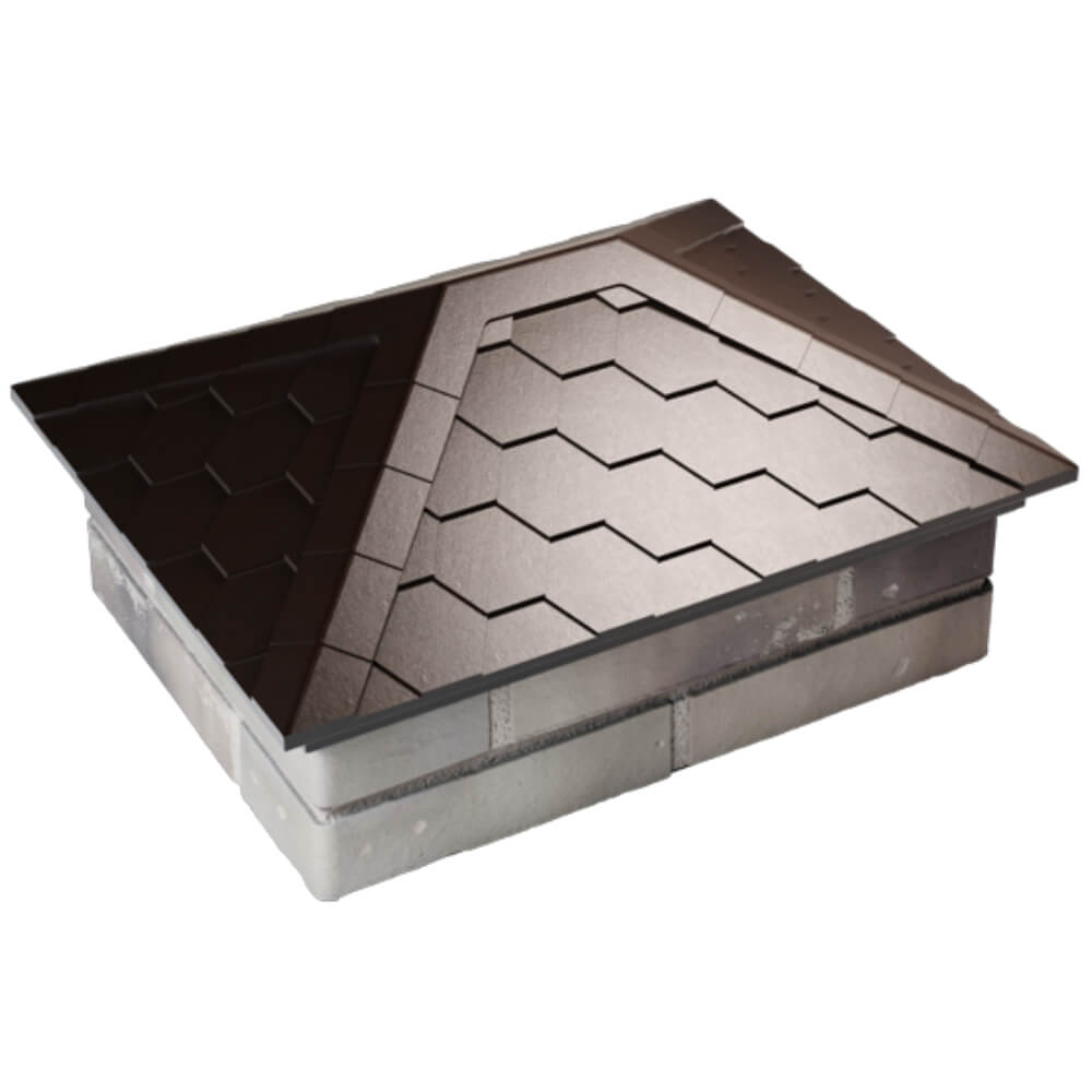 Колпак Zking Эверест Коричневый на столб 2х1.5 кирпича (520х390мм) Нижнекамск фото