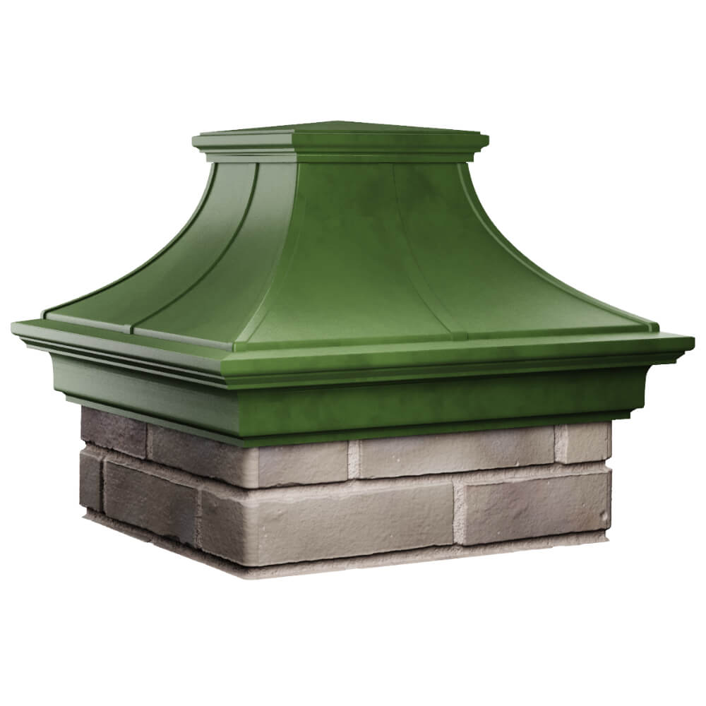 Колпак Zking Монблан Премиум Зеленый на столб 1.5х1.5 кирпича (385х385мм) в Нижнекамске фото