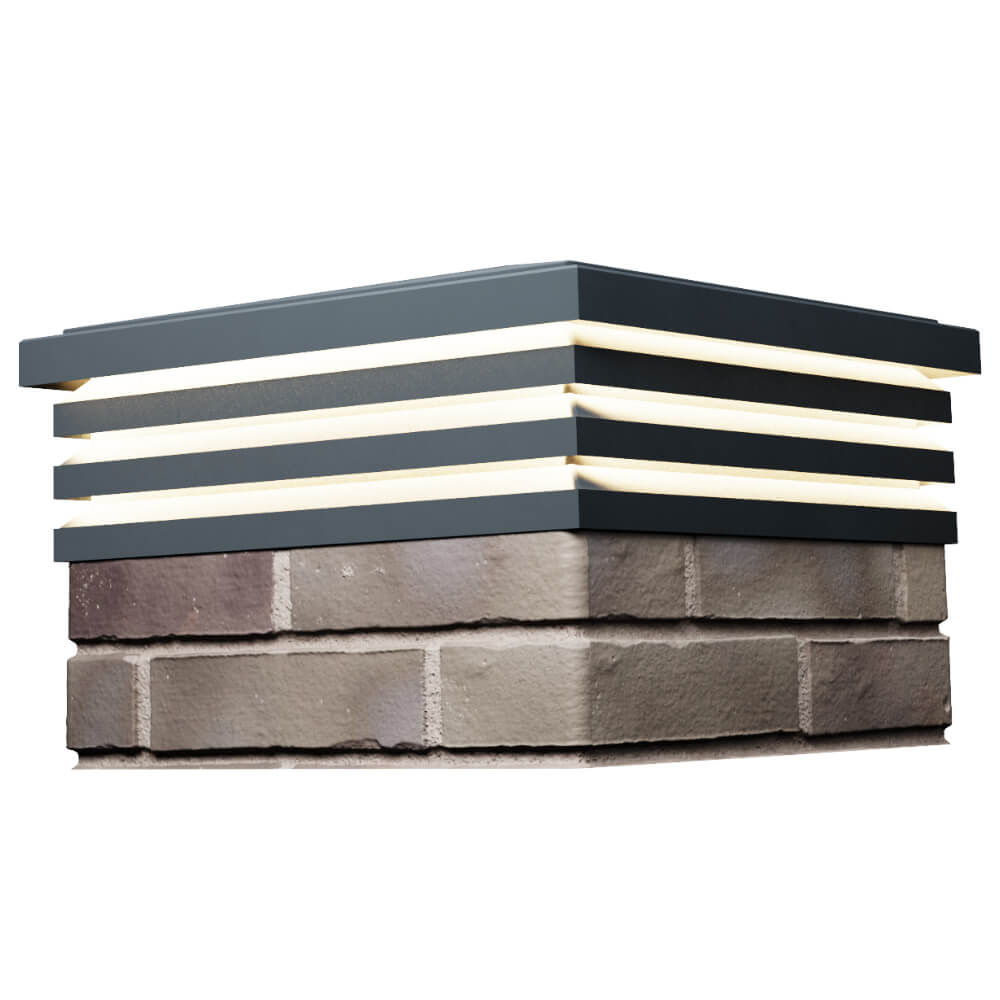 Колпак Zking Бона ХайТек Серый на столб 1.5х1.5 кирпича (385х385мм) с подсветкой в Нижнекамске фото