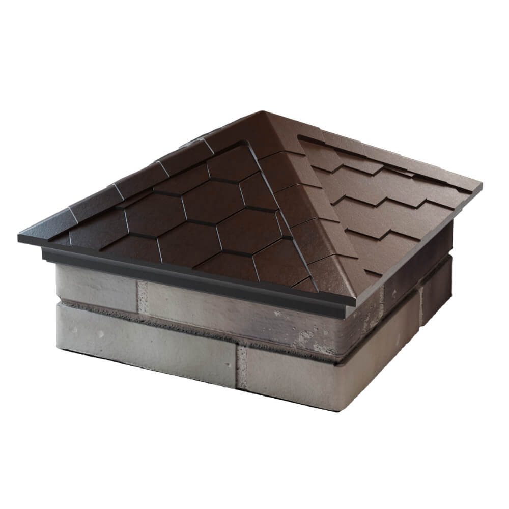 Колпак Zking Эверест Коричневый на столб 1.5х1.5 кирпича (390х390мм) в Нижнекамске фото