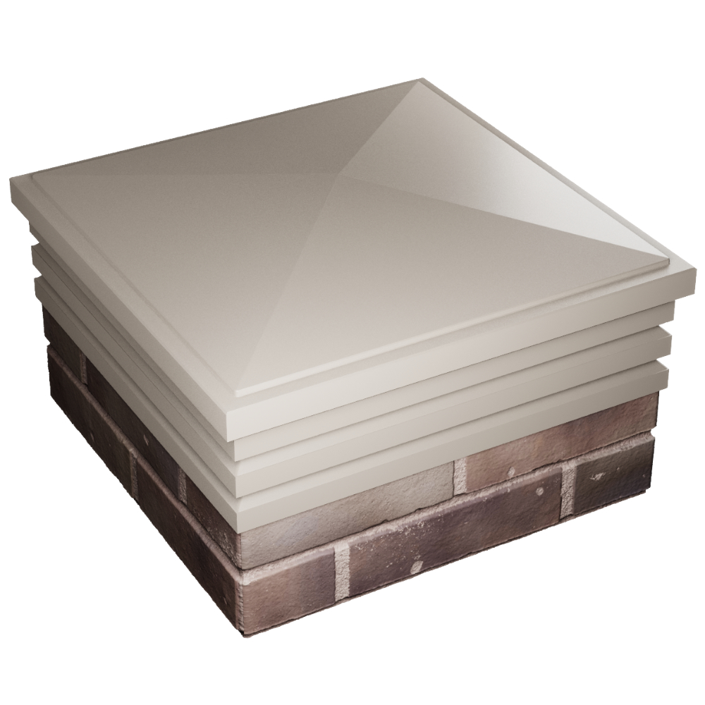 Колпак Zking Бона ХайТек Бежевый на столб 2х2 кирпича (513х513мм) в Нижнекамске фото