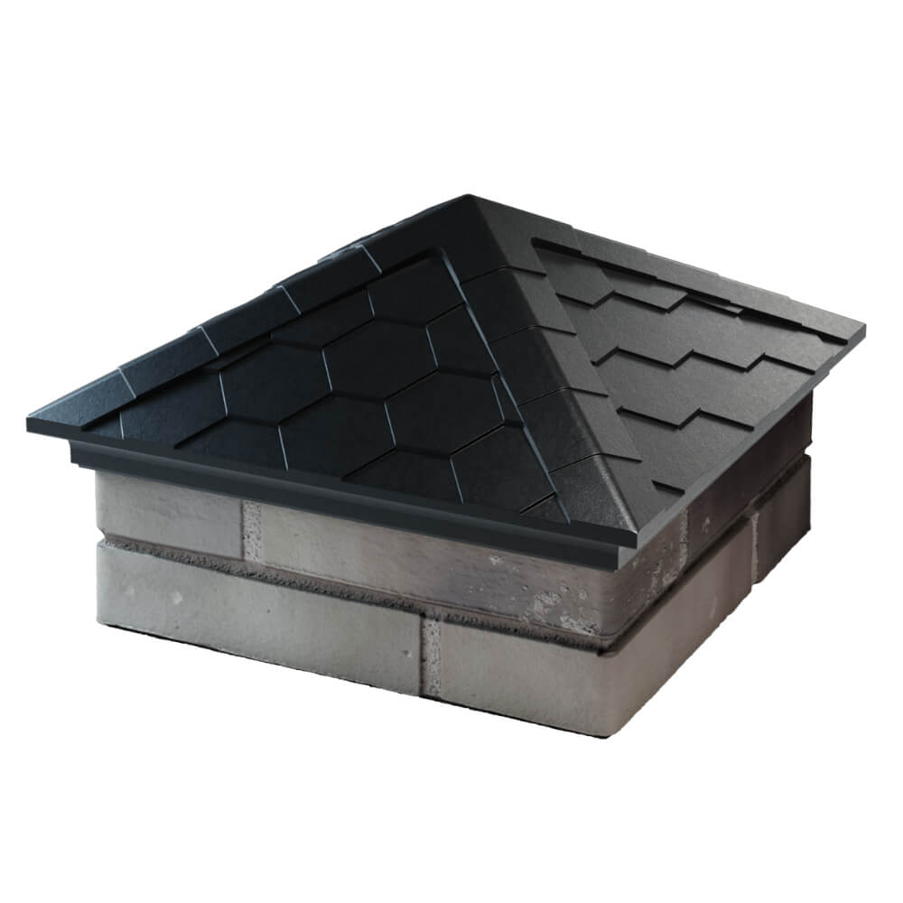 Колпак Zking Эверест Черный на столб 1.5х1.5 кирпича (390х390мм) в Нижнекамске фото