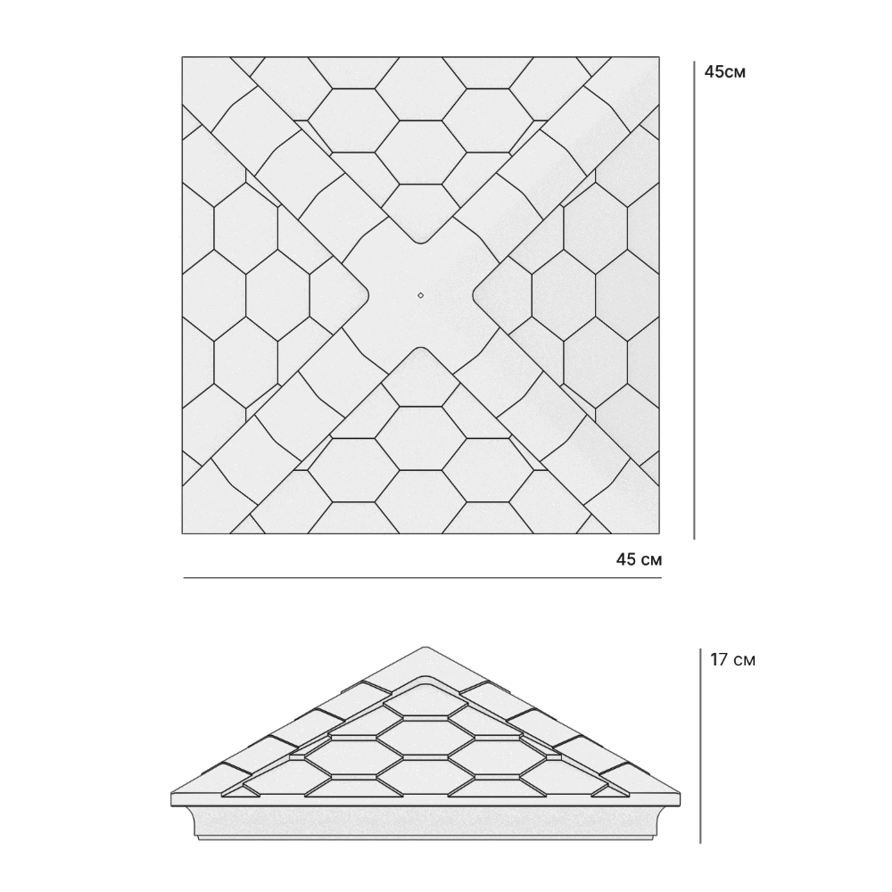 Колпак Zking Эверест Бежевый на столб 1.5х1.5 кирпича (390х390мм) в Нижнекамске фото