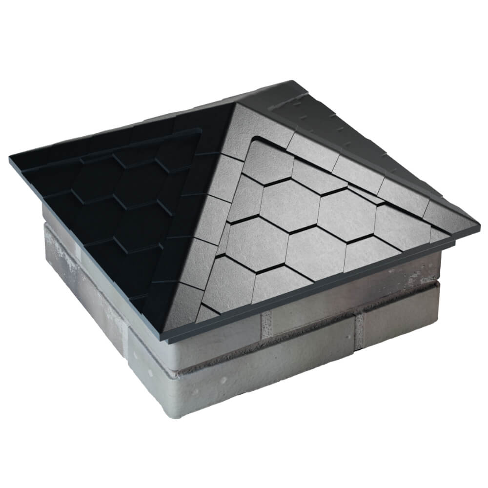 Колпак Zking Эверест Черный на столб 1.5х1.5 кирпича (390х390мм) в Нижнекамске фото