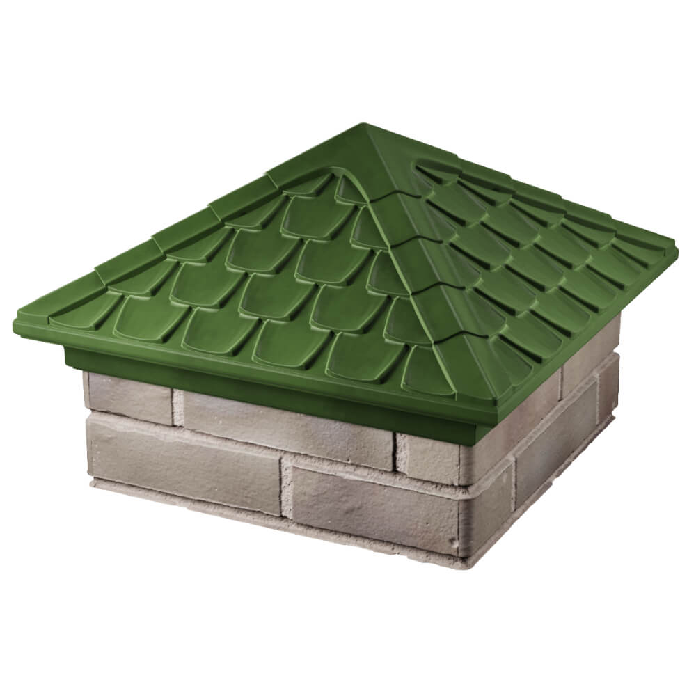 Колпак Zking Эльбрус Зеленый на столб 1.5х1.5 кирпича (385х385мм) в Нижнекамске фото