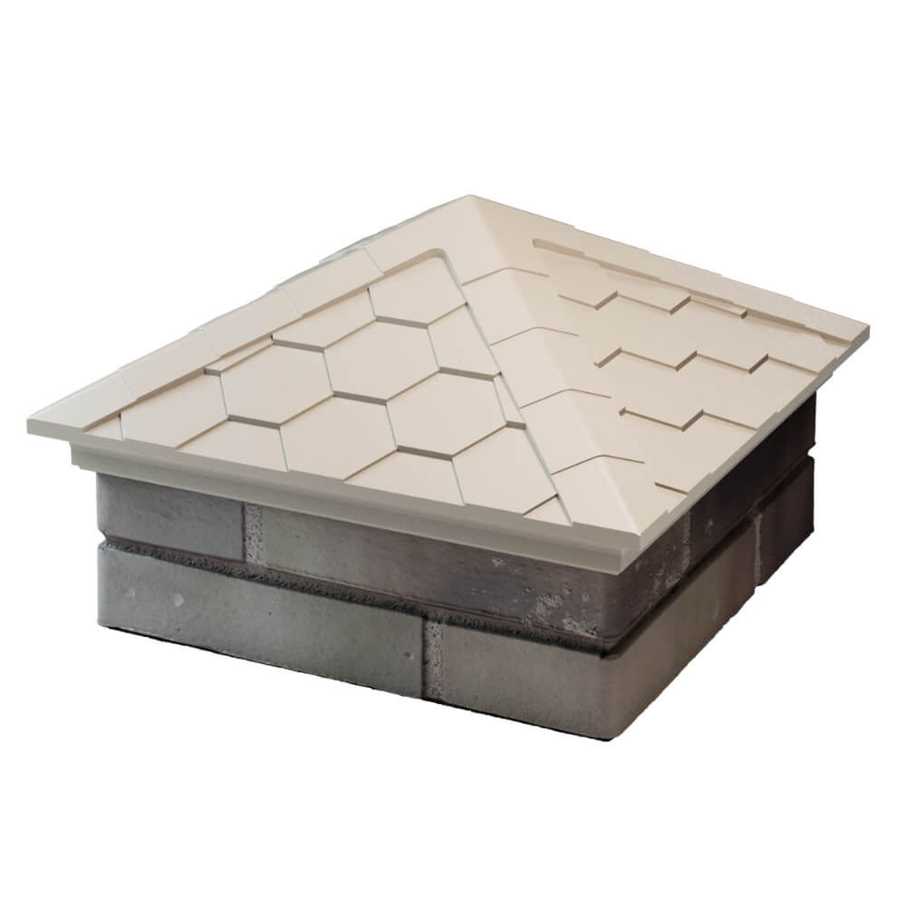 Колпак Zking Эверест Бежевый на столб 1.5х1.5 кирпича (390х390мм) в Нижнекамске фото