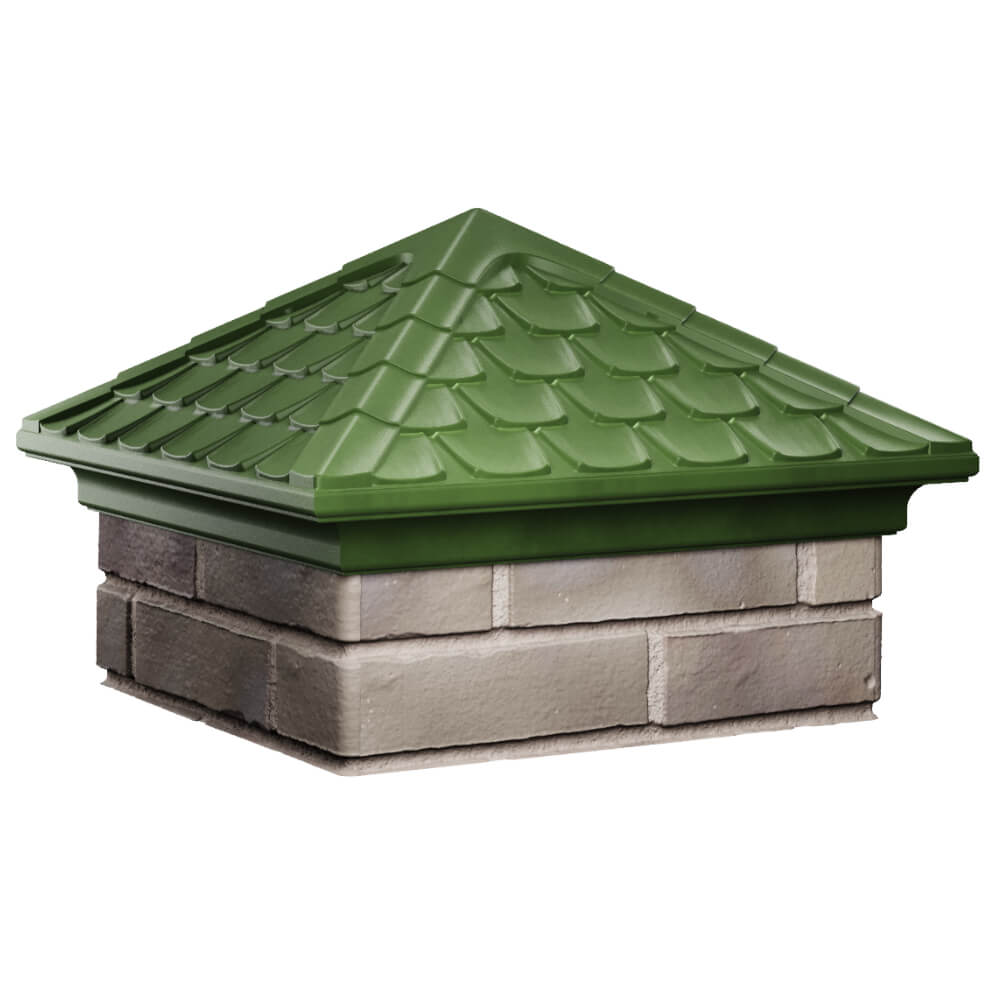 Колпак Zking Эльбрус Зеленый на столб 1.5х1.5 кирпича (385х385мм) в Нижнекамске фото